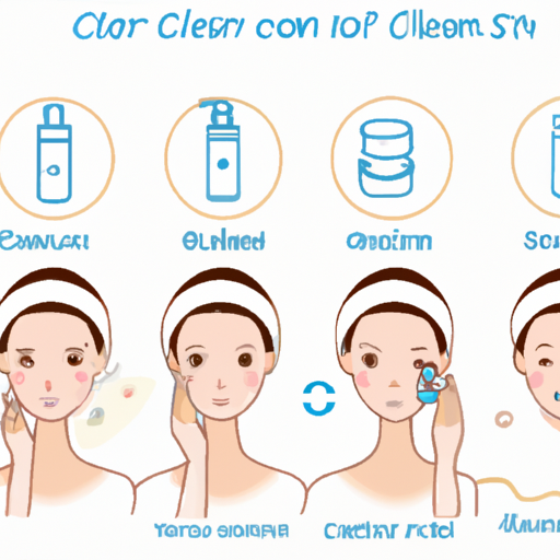 Image showing a step-by-step skincare routine for achieving clear skin