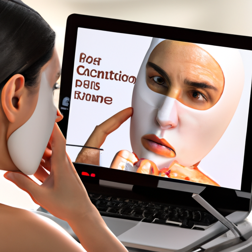 Image showcasing a person receiving a personalized skincare consultation through virtual technology